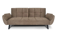 Divano letto clic clac in velluto marrone piede nero mod. Ambra DL-AM09VLT-PLN