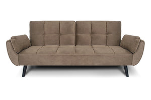 Divano letto clic clac in velluto marrone piede nero mod. Ambra DL-AM09VLT-PLN