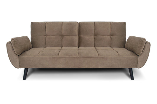 Divano letto clic clac in velluto marrone piede nero mod. Ambra DL-AM09VLT-PLN