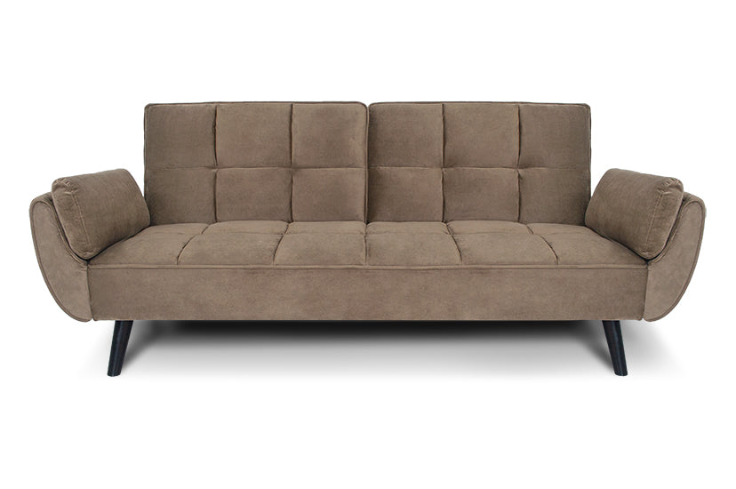 Divano letto clic clac in velluto marrone piede nero mod. Ambra DL-AM09VLT-PLN