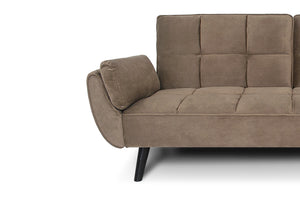 Divano letto clic clac in velluto marrone piede nero mod. Ambra DL-AM09VLT-PLN