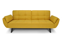 Divano letto clic clac in tessuto vellutato giallo - Ambra