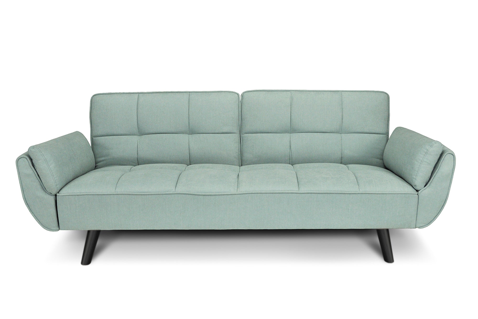 Divano letto clic clac in tessuto vellutato verde tiffany - Ambra