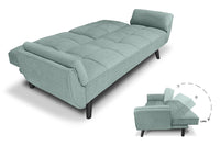 Divano letto clic clac in tessuto vellutato verde tiffany - Ambra