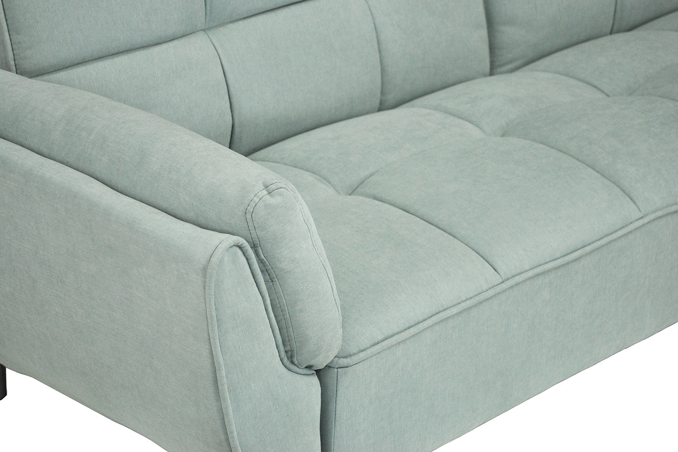 Divano letto clic clac in tessuto vellutato verde tiffany - Ambra