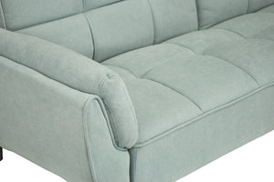 Divano letto clic clac in tessuto vellutato verde tiffany - Ambra