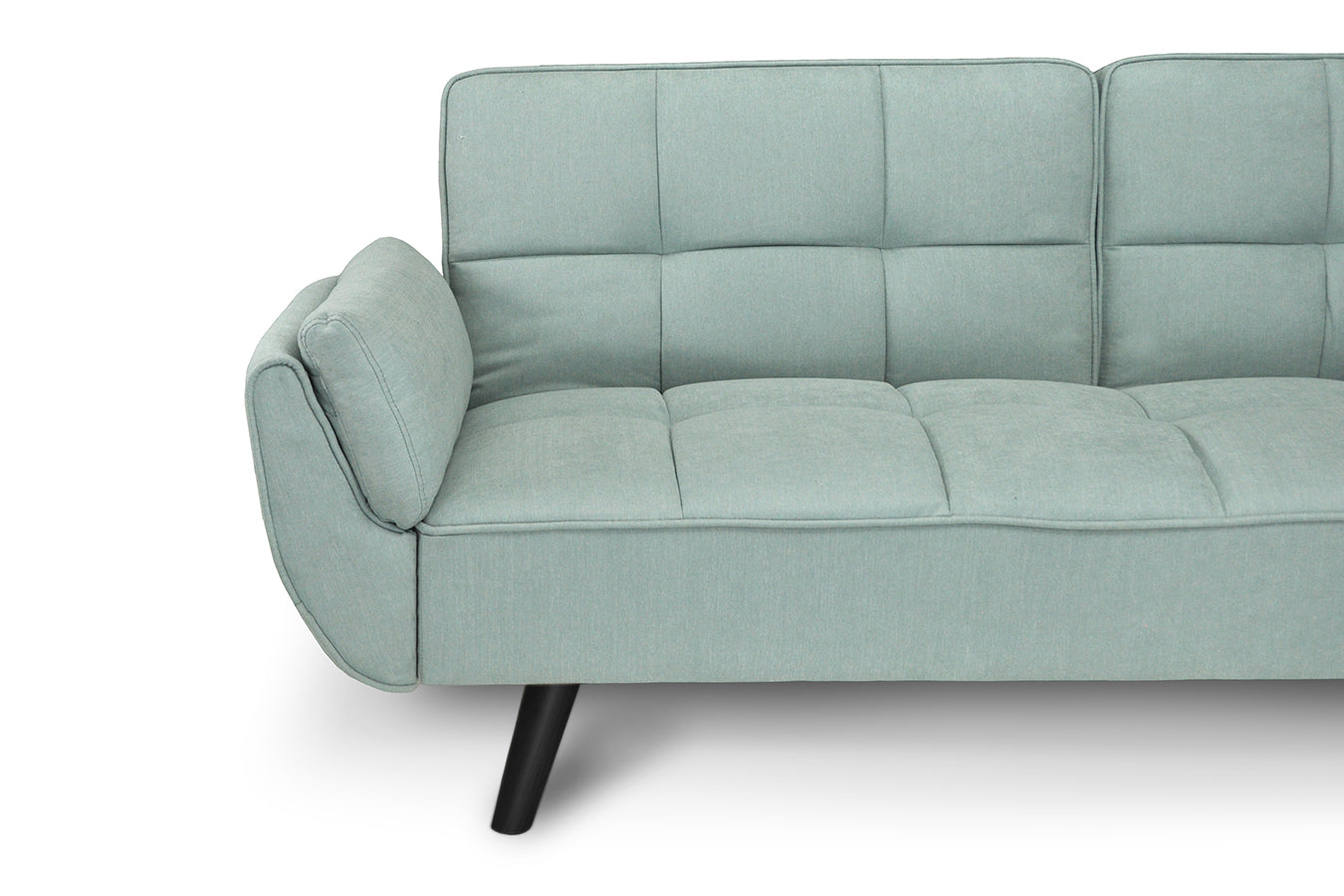 Divano letto clic clac in tessuto vellutato verde tiffany - Ambra