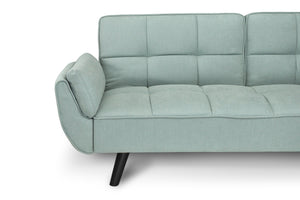 Divano letto clic clac in tessuto vellutato verde tiffany - Ambra