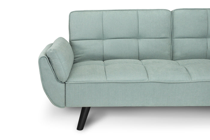 Divano letto clic clac in tessuto vellutato verde tiffany - Ambra