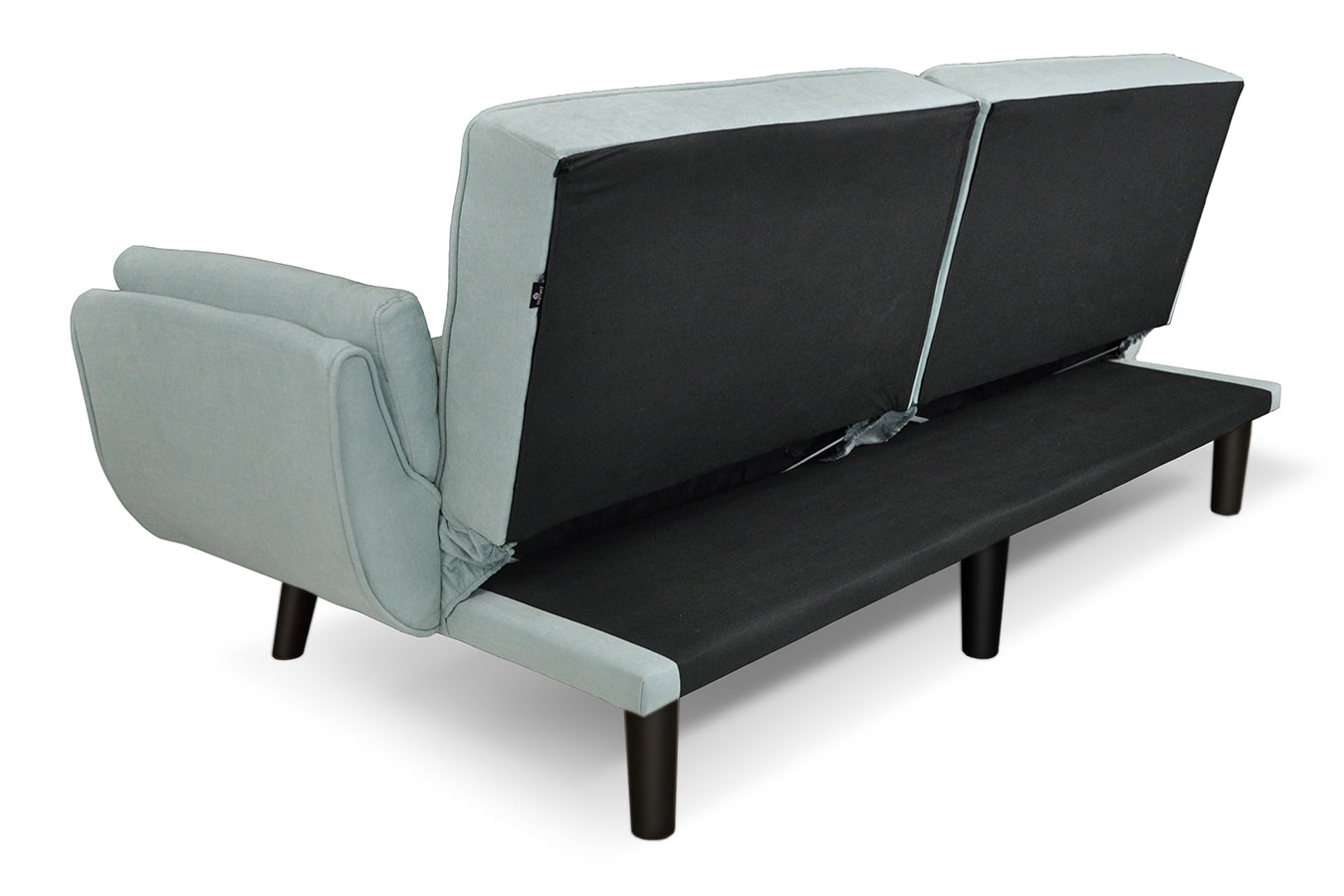 Divano letto clic clac in tessuto vellutato verde tiffany - Ambra