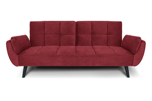Divano letto clic clac in velluto bordeaux piede nero mod. Ambra DL-AM21VLT-PLN