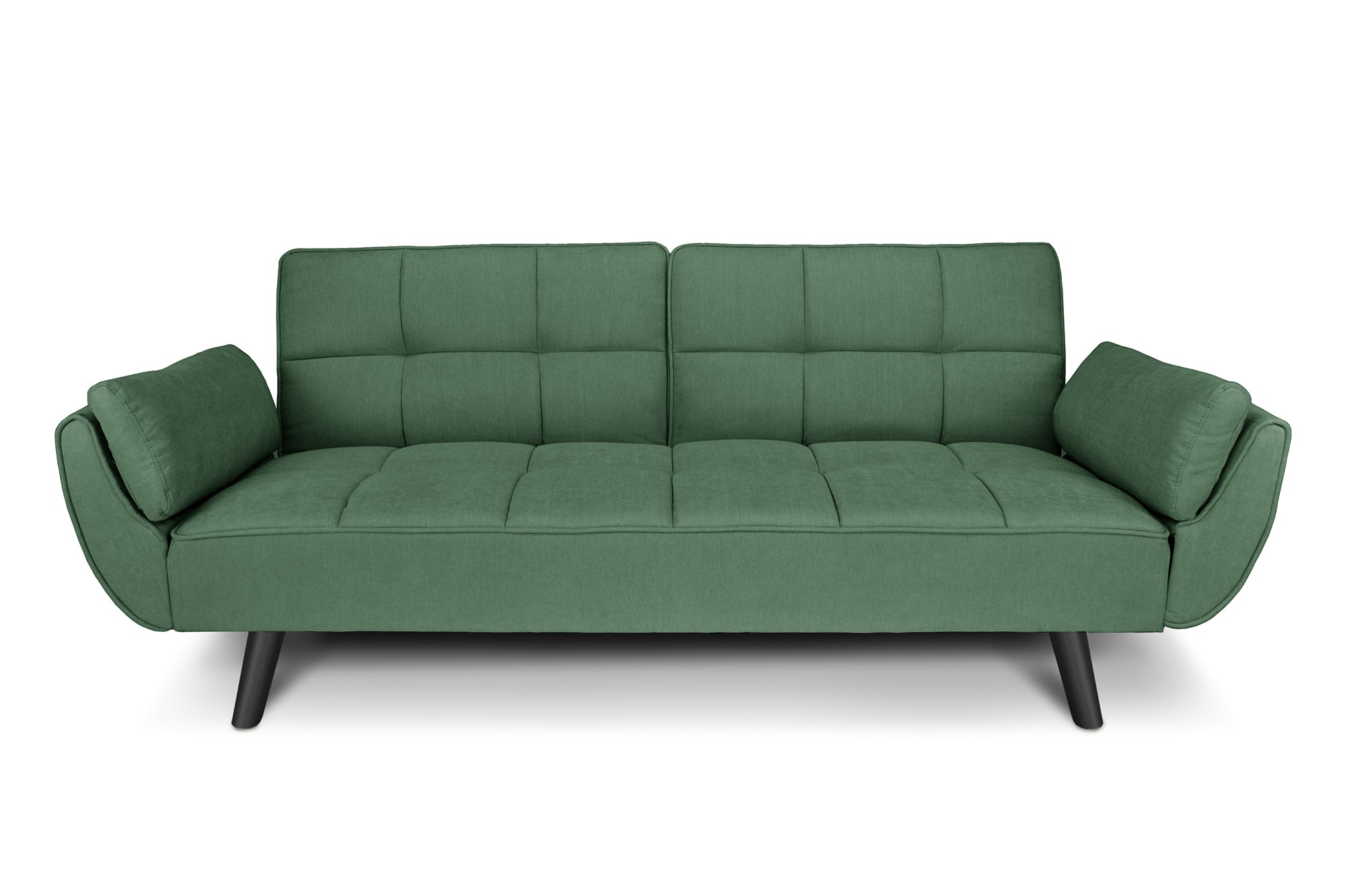 Divano letto clic clac in tessuto vellutato verde abete - Ambra