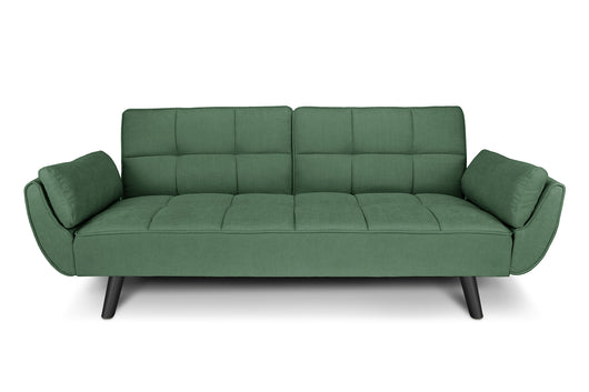 Divano letto clic clac in tessuto vellutato verde abete - Ambra
