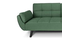 Divano letto clic clac in tessuto vellutato verde abete - Ambra