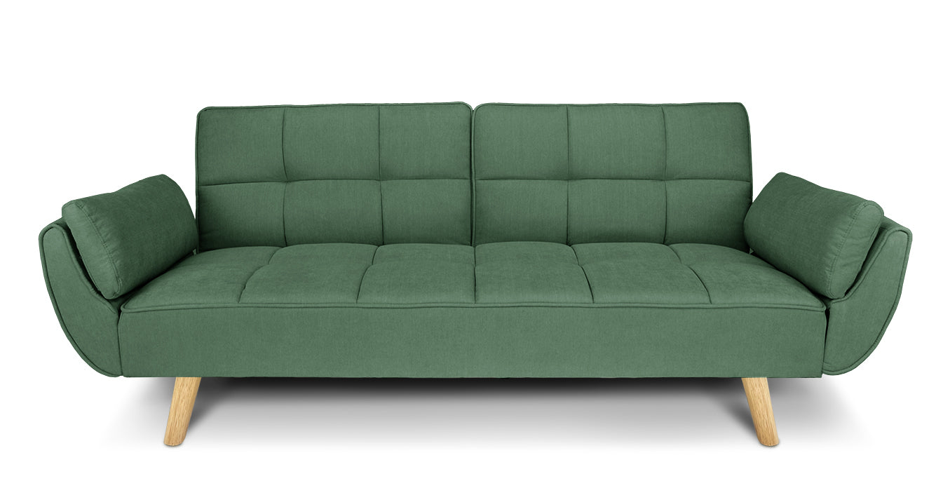 Divano letto clic clac in tessuto vellutato verde abete divano 3 posti - Ambra - DL-AM38FBC