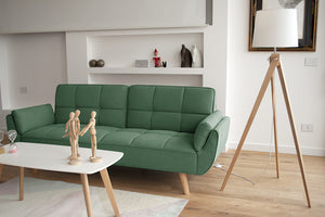 Divano letto clic clac in tessuto vellutato verde abete divano 3 posti - Ambra - DL-AM38FBC