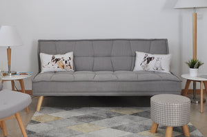 Divano letto clic clac in tessuto vellutato, divano 3 posti mod. Bart - Colore: Grigio - DL-BA01FBC