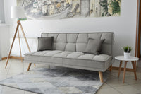 Divano letto clic clac in tessuto vellutato, divano 3 posti mod. Bart - Colore: Tortora - DL-BA03FBC