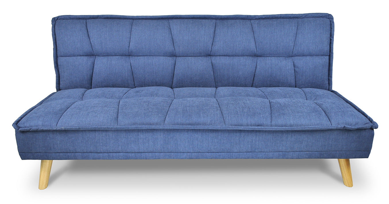 Divano letto clic clac in tessuto vellutato, divano 3 posti mod. Bart - Colore: Blu - DL-BA07FBC