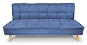Divano letto clic clac in tessuto vellutato, divano 3 posti mod. Bart - Colore: Blu - DL-BA07FBC