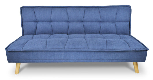 Divano letto clic clac in tessuto vellutato, divano 3 posti mod. Bart - Colore: Blu - DL-BA07FBC