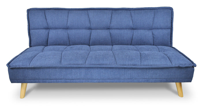 Divano letto clic clac in tessuto vellutato, divano 3 posti mod. Bart - Colore: Blu - DL-BA07FBC