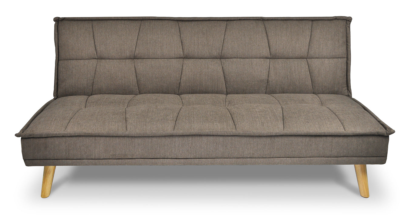 Divano letto clic clac in tessuto vellutato, divano 3 posti mod. Bart - Colore: Marrone - DL-BA09FBC