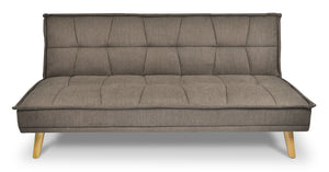 Divano letto clic clac in tessuto vellutato, divano 3 posti mod. Bart - Colore: Marrone - DL-BA09FBC