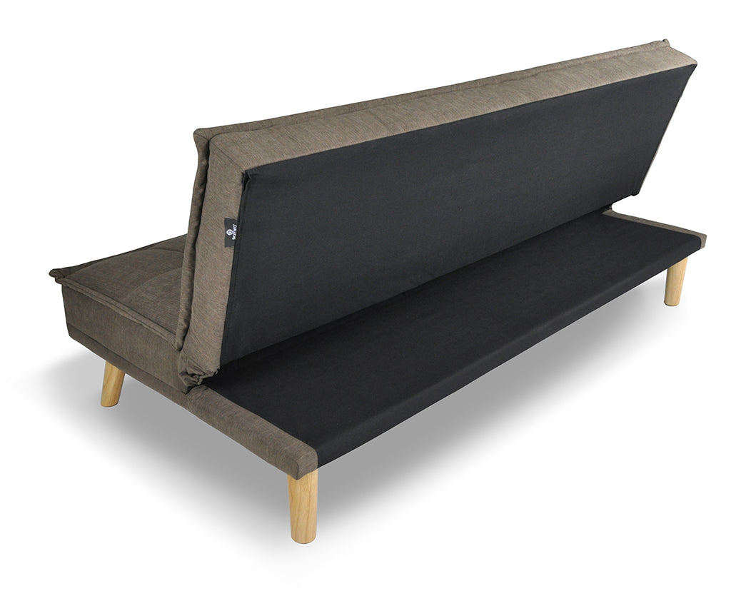 Divano letto clic clac in tessuto vellutato, divano 3 posti mod. Bart - Colore: Marrone - DL-BA09FBC