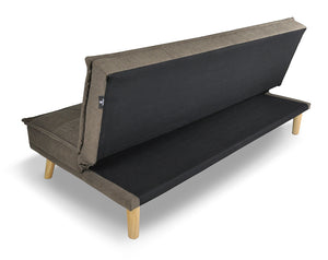 Divano letto clic clac in tessuto vellutato, divano 3 posti mod. Bart - Colore: Marrone - DL-BA09FBC