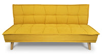 Divano letto clic clac in tessuto vellutato, divano 3 posti mod. Bart - Colore: Giallo - DL-BA16FBC
