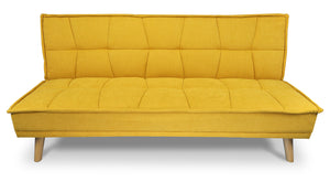 Divano letto clic clac in tessuto vellutato, divano 3 posti mod. Bart - Colore: Giallo - DL-BA16FBC
