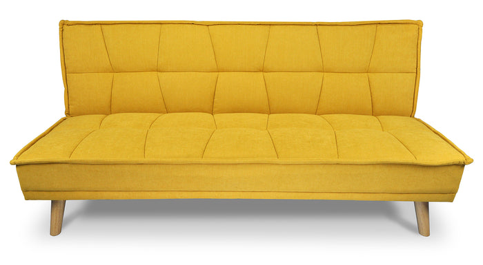 Divano letto clic clac in tessuto vellutato, divano 3 posti mod. Bart - Colore: Giallo - DL-BA16FBC