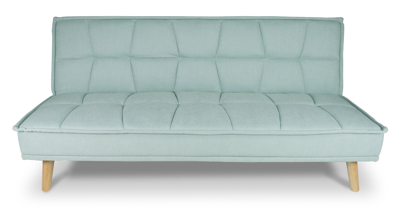 Divano letto clic clac in tessuto vellutato, divano 3 posti mod. Bart - Colore: Verde tiffany - DL-BA20FBC