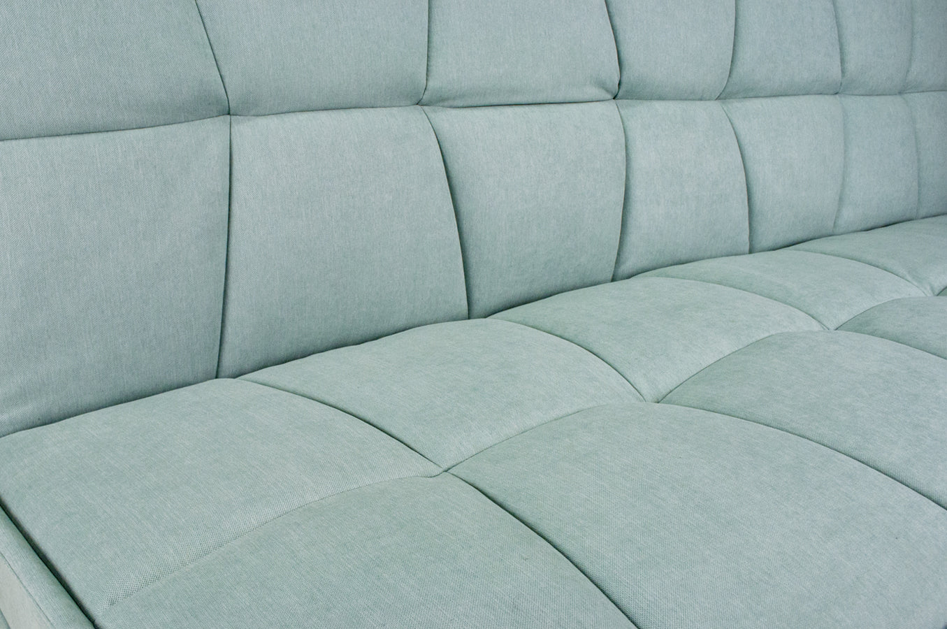 Divano letto clic clac in tessuto vellutato, divano 3 posti mod. Bart - Colore: Verde tiffany - DL-BA20FBC