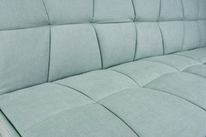 Divano letto clic clac in tessuto vellutato, divano 3 posti mod. Bart - Colore: Verde tiffany - DL-BA20FBC