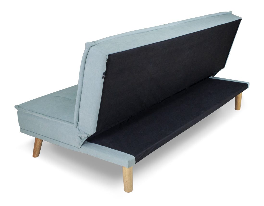 Divano letto clic clac in tessuto vellutato, divano 3 posti mod. Bart - Colore: Verde tiffany - DL-BA20FBC