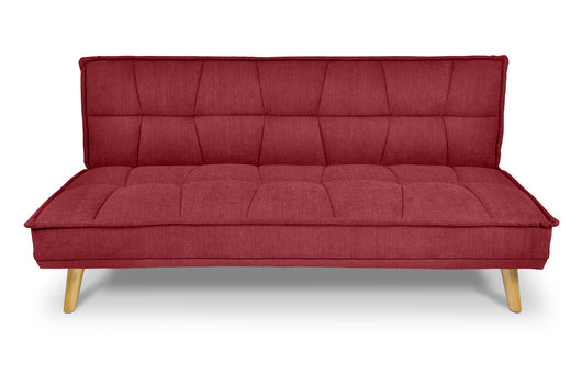 Divano letto clic clac in tessuto vellutato bordeaux, divano 3 posti - Bart - DL-BA21FBC
