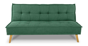 Divano letto clic clac in tessuto vellutato, divano 3 posti mod. Bart - Colore: Verde abete - DL-BA38FBC