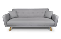 Divano letto clic clac in tessuto vellutato grigio, divano 3 posti mod. Henry - DL-HE01FBC