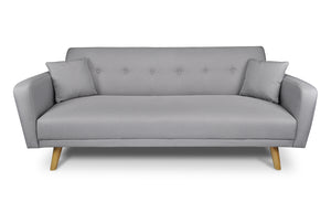 Divano letto clic clac in tessuto vellutato grigio, divano 3 posti mod. Henry - DL-HE01FBC