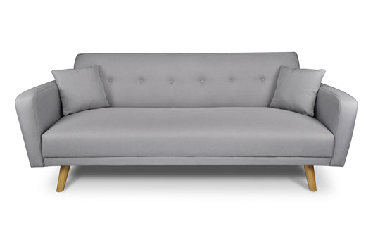 Divano letto clic clac in tessuto vellutato grigio, divano 3 posti mod. Henry - DL-HE01FBC