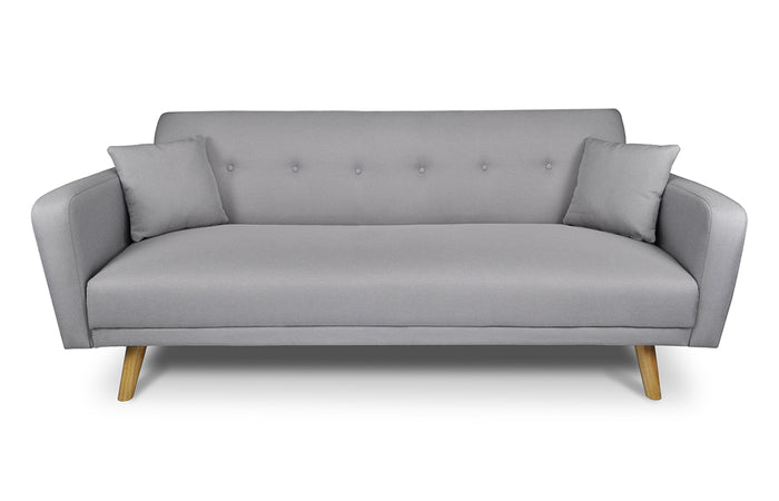 Divano letto clic clac in tessuto vellutato grigio, divano 3 posti mod. Henry - DL-HE01FBC