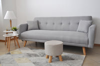 Divano letto clic clac in tessuto vellutato grigio, divano 3 posti mod. Henry - DL-HE01FBC