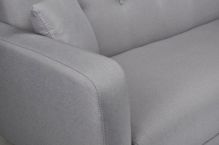 Divano letto clic clac in tessuto vellutato grigio, divano 3 posti mod. Henry - DL-HE01FBC