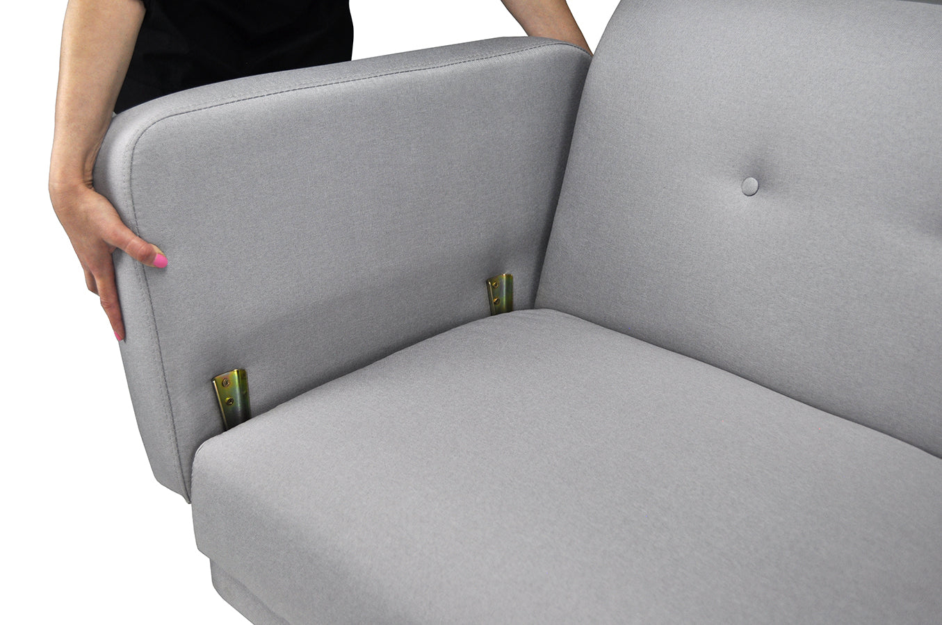 Divano letto clic clac in tessuto vellutato grigio, divano 3 posti mod. Henry - DL-HE01FBC