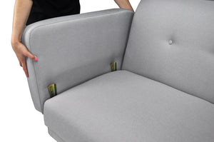 Divano letto clic clac in tessuto vellutato grigio, divano 3 posti mod. Henry - DL-HE01FBC