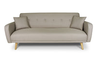 Divano letto clic clac in tessuto vellutato tortora, divano 3 posti mod. Henry - DL-HE27FBC