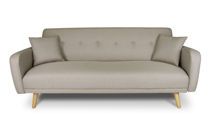 Divano letto clic clac in tessuto vellutato tortora, divano 3 posti mod. Henry - DL-HE27FBC