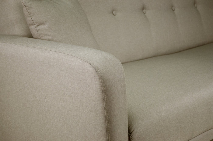 Divano letto clic clac in tessuto vellutato tortora, divano 3 posti mod. Henry - DL-HE27FBC